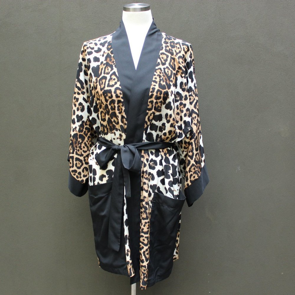 SHAN animal print robe